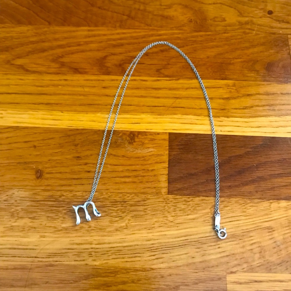 Sterling Silver Tiffany M Initial Necklace